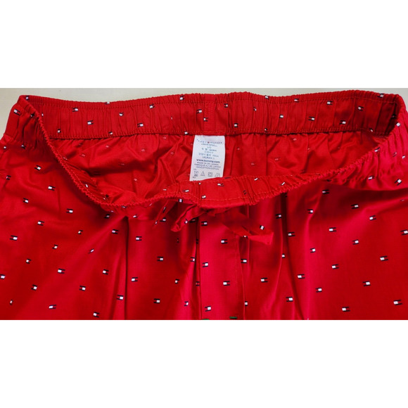 Tommy Hilfiger Men’s Pajama Lounge Sleep Pants Large Red Allover Logo MSRP$42 - Picture 6 of 7